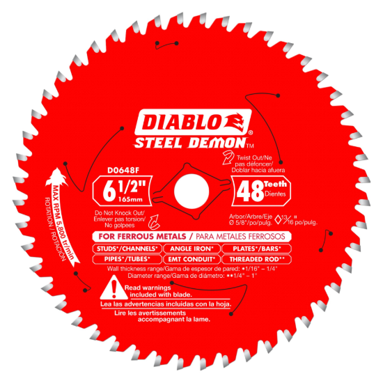 Diablo 6-1/2" 48T Circular Saw Blade for Metal