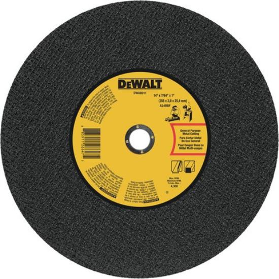 Dewalt Cut-Off Wheel 14" Metal Cutting - for Electric Chop Saw