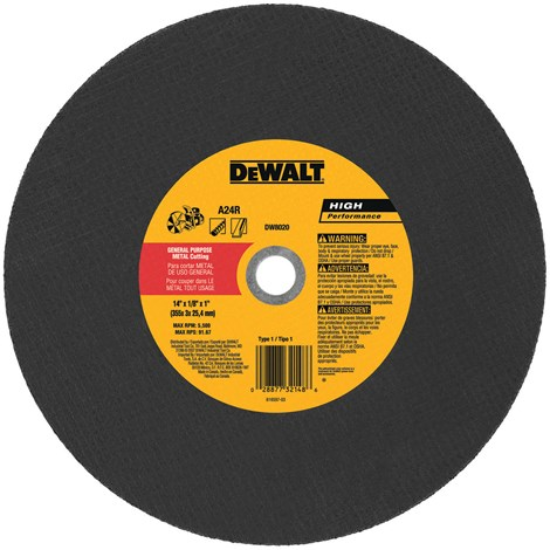 Dewalt Cut-Off Wheel 14" for Metal - 1" Arbor - Non-Stihl Saws