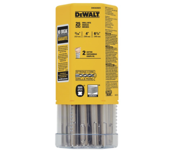 Dewalt SDS PLUS Drill Bit - 3/16" x 4" x 6-1/2" - 25 Pack