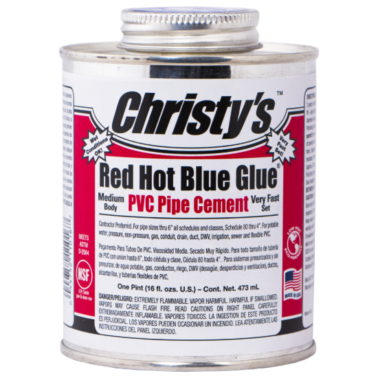 Christy's Red Hot Blue Glue PVC Pipe Cement - 32 oz