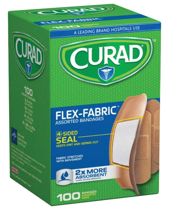 Curad CUR0700RB Adhesive Bandage, Fabric Bandage, Tan
