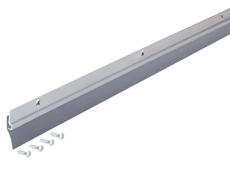 M-D 05090 Door Sweep, 36 in L, 1/4 in W, Aluminum Flange, Vinyl Insert