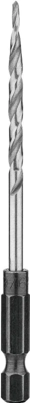 DEWALT DW2537 Drill Bit, 9/64 in Dia, 3 in OAL, Countersink, Spiral Flute, 4-Flute, 1/4 in Dia Shank, Hex Shank, HSS