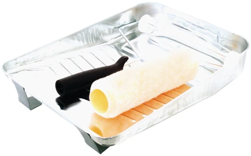 Linzer RS682 Roller and Tray Set, Includes: (1) 4-Wire Cage Roller Frame, (1) 3/8 in Roller Cover and (1) Metal Tray