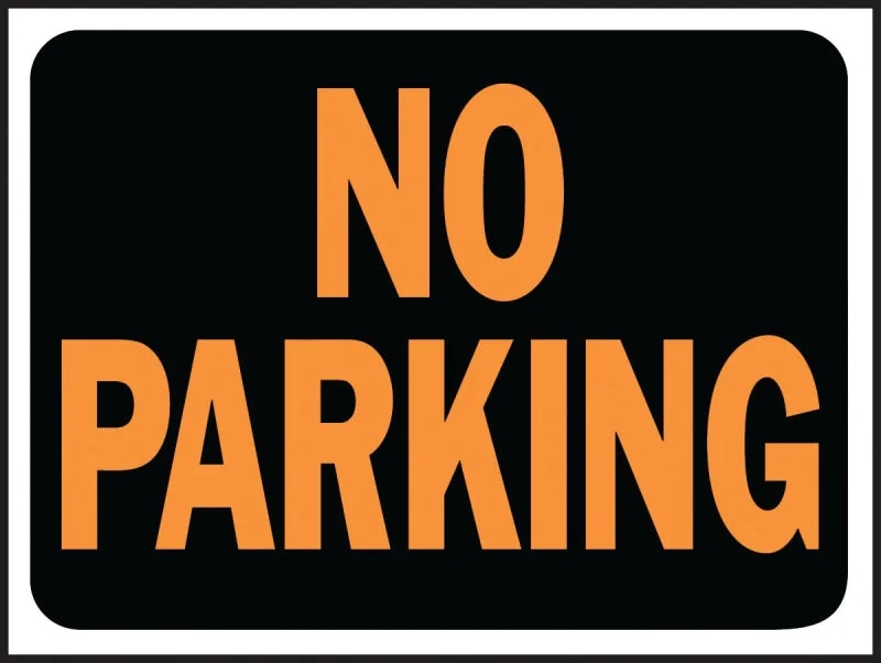 Hy-Ko Hy-Glo Series 3012 Identification Sign, 8-1/2 x 12 in Dimensions, Rectangular, NO PARKING, Black Background, 10/PK, Pack of 10