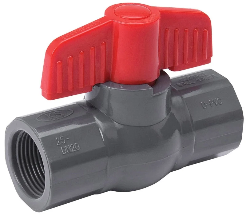B & K 107-106 Ball Valve, Gray, 1-1/4 in Connection, FPT x FPT, 150 psi Pressure, PVC Body