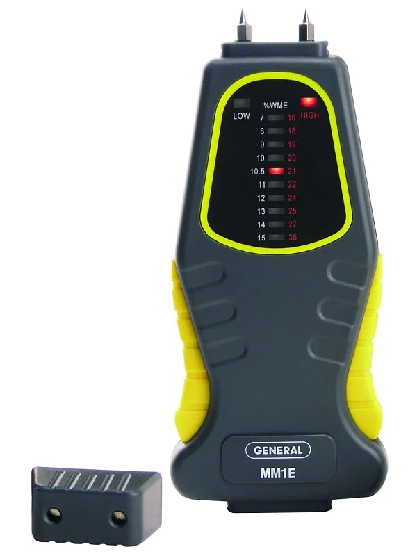 General MM1E Pin-Type Moisture Meter, 7 to 15% WME Low, 16 to 35% WME High, 0.1 % Accuracy, LED Display