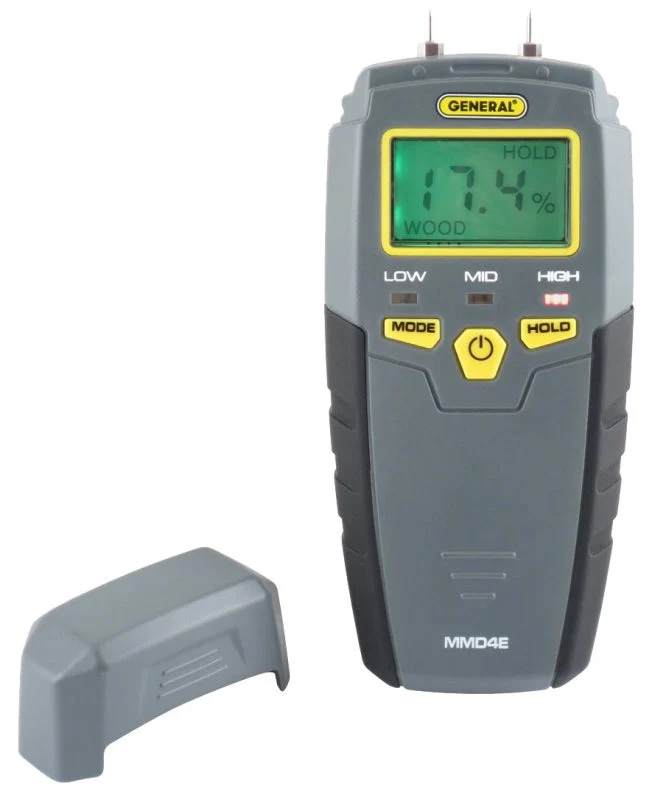 General MMD4E Pin-Type Moisture Meter, 5 to 50% Wood, 1.5 to 33% Building Materials, 0.1 % Accuracy, LCD Display