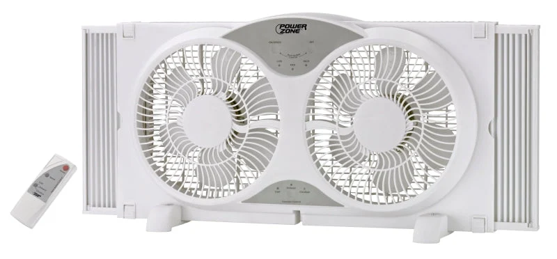 PowerZone BP2-9A Reversible Fan, 120 V, 9 in Dia Blade, 12-Blade, 3-Speed, Touch Panel and Remote Control, Window