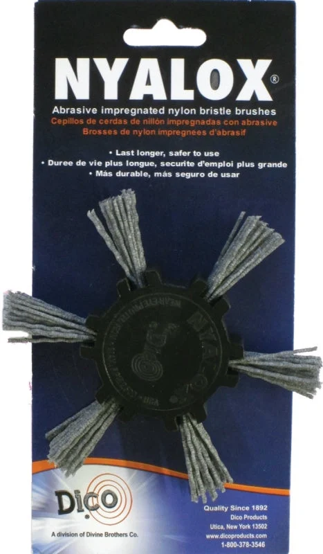Dico 541-776-4 Flap Wheel Brush, 4 in Dia, 1/4 in Arbor/Shank, Nylon Bristle