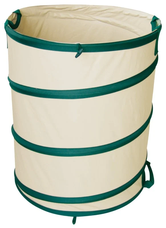 Landscapers Select GB-6001-3L Pop-Up Garden Bag, 27 in L, 2 in H x 22 in Dia, 45 gal, PVC, Beige