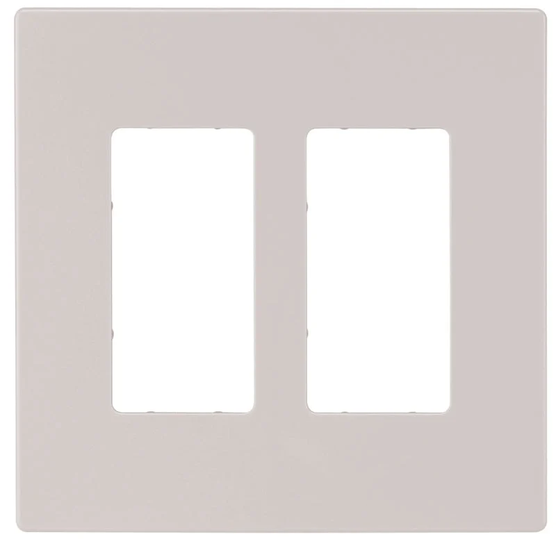 Eaton PJ Series PJS262W Wallplate, 4.87 in L, 4.94 in W, 2-Gang, Polycarbonate, White, High-Gloss