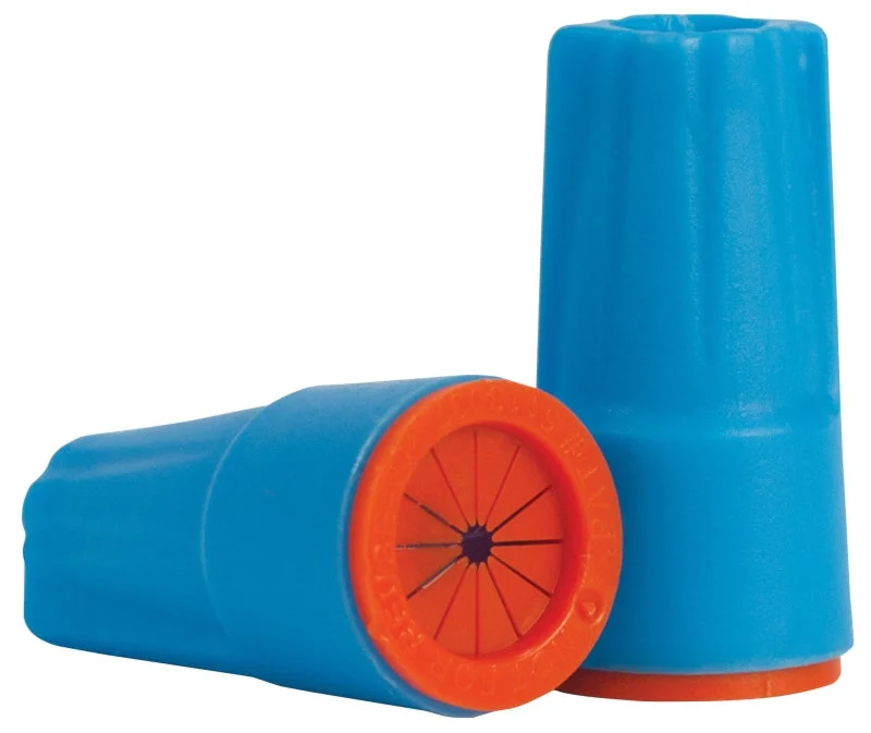 King Innovation Dryconn Series 62125 Wire Connector, Aqua/Orange, 22 to 12 AWG Wire, Copper Contact, 25/PK