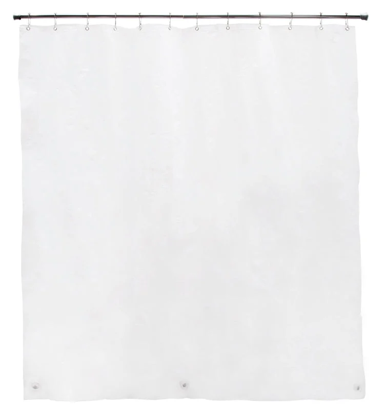 Kenney KN61440 Shower Liner, Mediumweight, 72 in L, 70 in W, PEVA, White