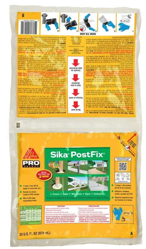 Sika PostFix Series 483503 Fence Post Mix, Brown/Light Green, Liquid, 33 oz Bag, Pack of 10