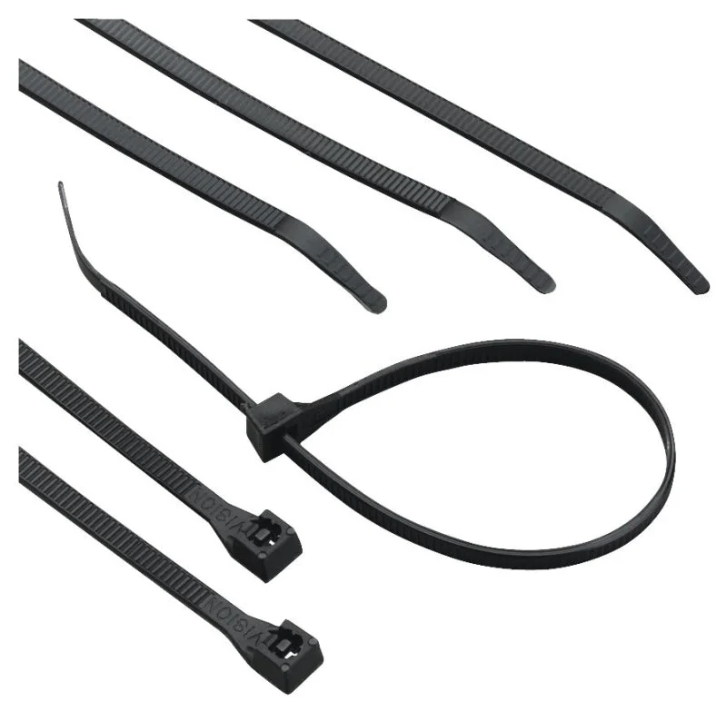 Calterm 73272 Cable Tie, 2 in Max Bundle Dia, 6/6 Nylon, Black, 8 in L, 100/BAG