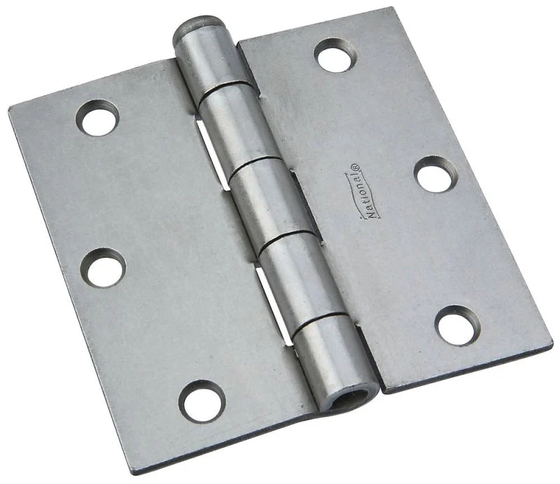 National Hardware N139-873 Broad Hinge, 3-1/2 in W Frame Leaf, 0.088 in Thick Frame Leaf, Cold Rolled Steel, Plain Steel, Pack of 10