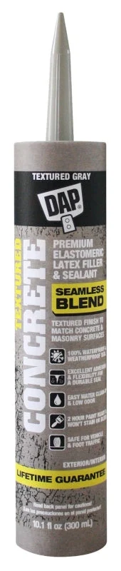 DAP 7079808676 Premium Elastomeric Filler and Sealant, Gray, 2 to 4 days Curing, 40 to 100 deg F, 10.1 fl-oz Cartridge, Pack of 12