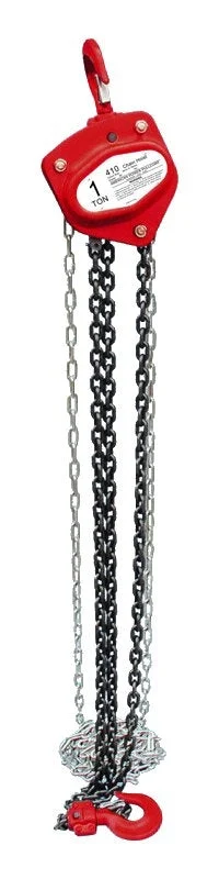 Acorn Hardware 400 Series 410 Chain Block, 1 ton, 10 ft H Lifting, 12-11/16 in Between Hooks