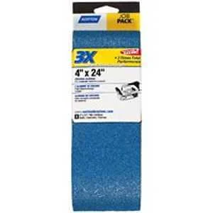 Norton 49276 Sanding Belt, 4 in W, 24 in L, Zirconia Aluminum Abrasive, 80 Grit, Medium