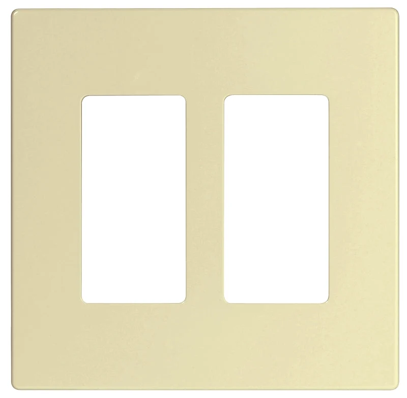 Eaton PJ Series PJS262LA Wallplate, 4.87 in L, 4.94 in W, 2-Gang, Polycarbonate, Light Almond, High-Gloss