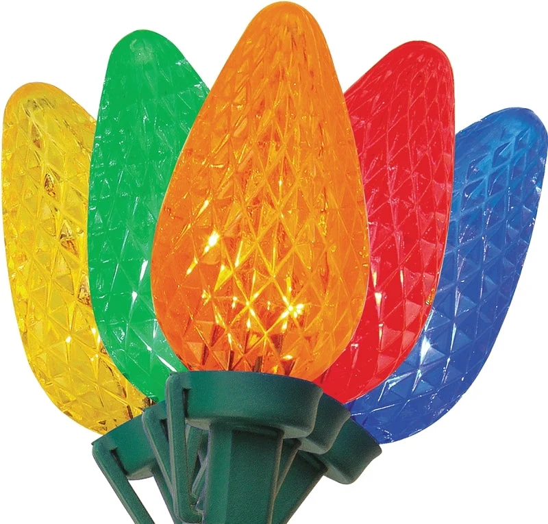 Sylvania V47657-49 Light Set, Christmas, 120 V, 2.4 W, 25-Lamp, LED, Blue/Green/Orange/Red/Yellow, 17 ft L