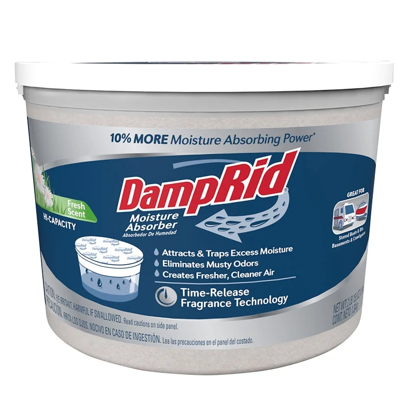 DampRid FG50FS High-Capacity Moisture Absorber, 4 lb Tub, Solid