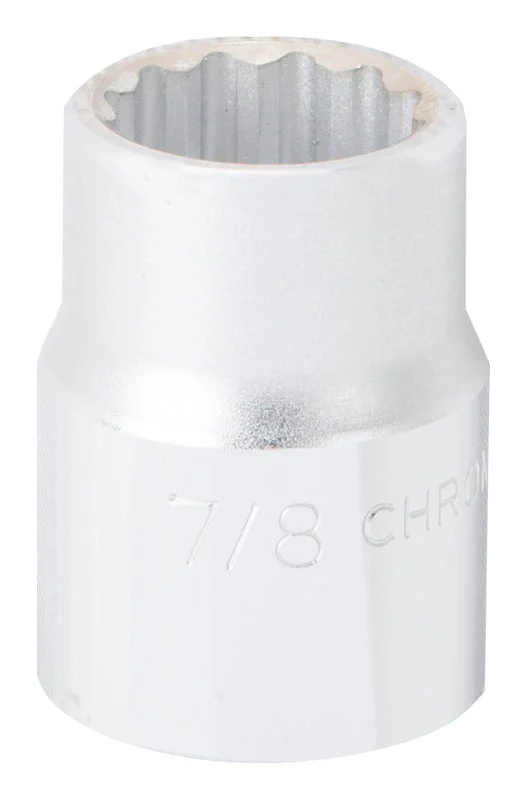 Vulcan MT-SS6028 Drive Socket, 7/8 in Socket, 3/4 in Drive, 12-Point, Chrome Vanadium Steel, Chrome