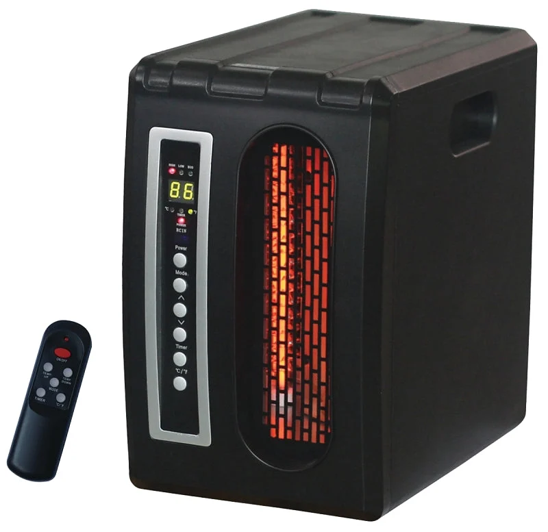 Comfort Glow QDE1320 Furnace Heater, 15 A, 120 V, 1500 W, 5120 Btu, 1000 sq-ft Heating Area, Remote Control, Silver