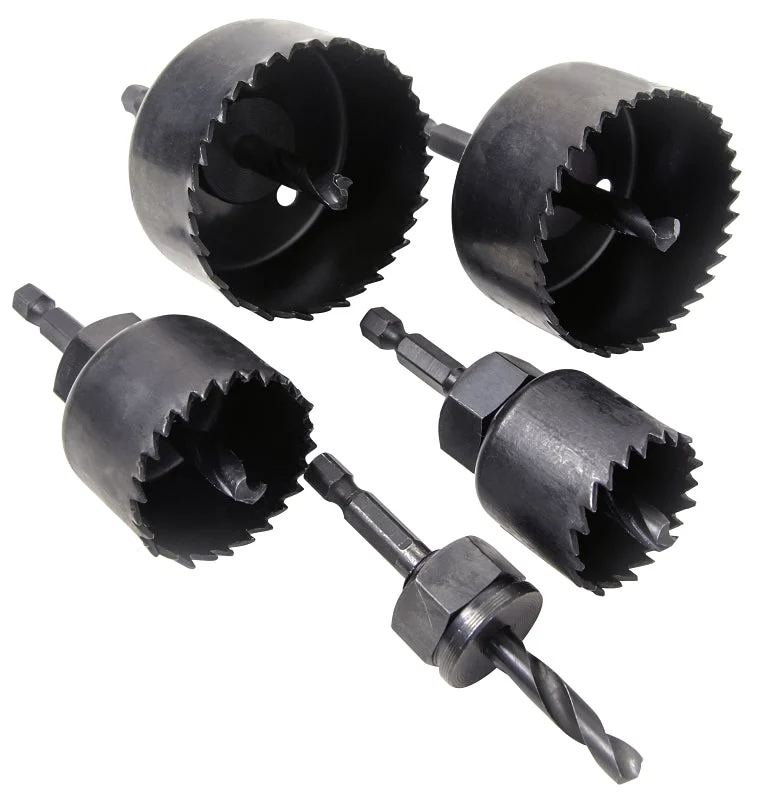 Vulcan 988091OR Hole Saw Set with Arbor Hanger, HCS, Black