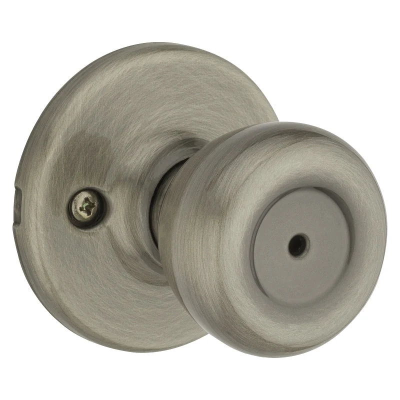 Kwikset 300T 5RCLRCSBX Privacy Lockset, Antique Brass, For: Bedroom and Bathroom Doors