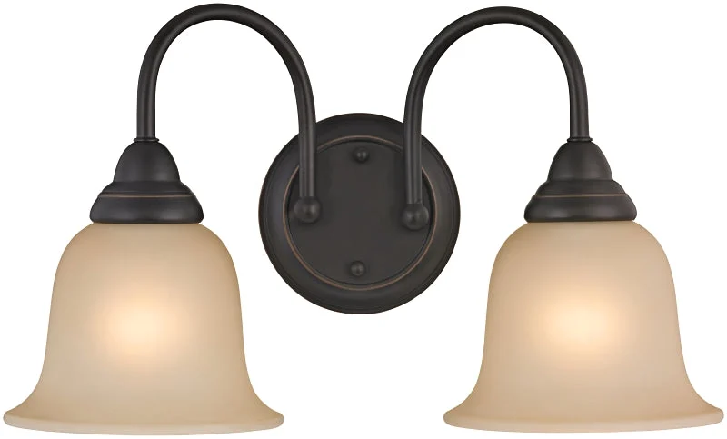 Boston Harbor LYB130928-2VL-VB Vanity Light Fixture, 60 W, 2-Lamp, CFL Lamp, Steel Fixture, Venetian Bonze Fixture