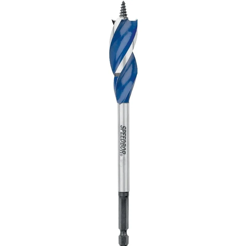 Irwin Speedbor 3041014 Auger Boring Bit, 9/16 in Dia, 6 in OAL, Tapered Flute, 3-Flute, 1/4 in Dia Shank, Hex Shank