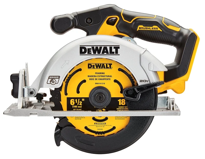 DEWALT XR 20V MAX Series DCS565B Circular Saw, Tool Only, 20 V, 6-1/2 in Dia Blade, 1-5/8, 2-1/8 in Cutting Capacity