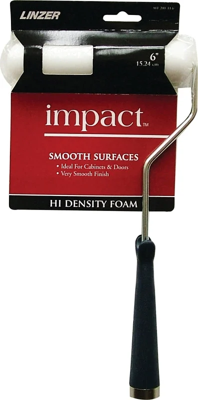 Linzer MT200-11 6IN Mini Roller, 11 in L Handle, White Roller, 1/4 in Nap, Foam Cover, Threaded Handle, 6 in L Roller, Pack of 6