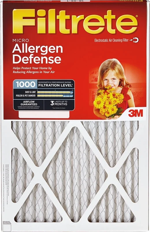 Filtrete 9822-2PK-HDW Air Filter, 30 in L, 20 in W, 1000 um MPR, Pack of 3