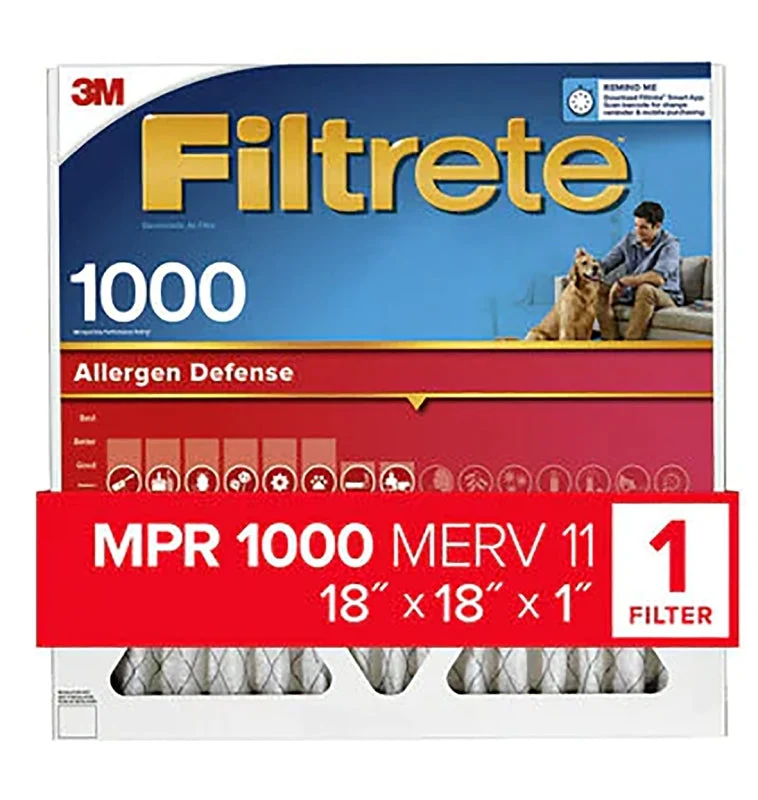 Filtrete 9817-4 Air Filter, 18 in L, 18 in W, 11 MERV, 1000 MPR, Polypropylene Frame, Pack of 4