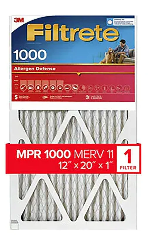 Filtrete 9819-4 Air Filter, 20 in L, 12 in W, 11 MERV, 1000 MPR, Polypropylene Frame, Pack of 4