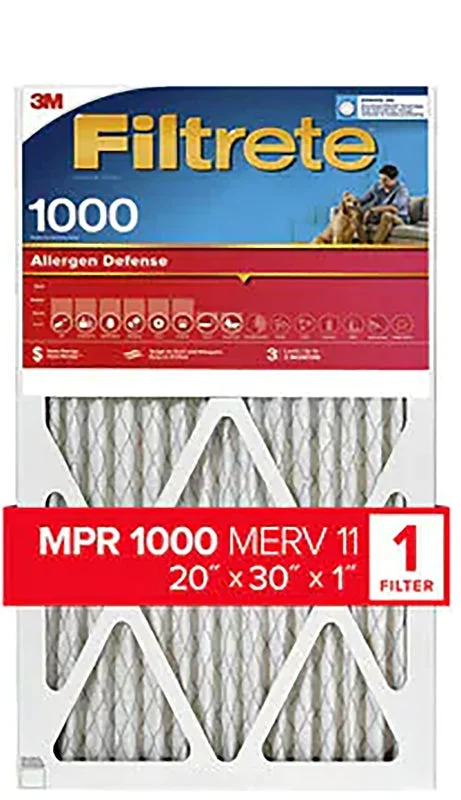 Filtrete 9822DC-6 Air Filter, Washable, 1 in Thick, 30 in L, 20 in W, 11 MERV, 1000 MPR, Pack of 4