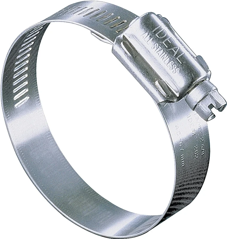 Ideal-Tridon Hy-Gear 68-0 Series 6852053 Interlocked Worm Gear Hose Clamp, #52, 1-3/4 to 3-3/4 in, Stainless Steel, Pack of 10