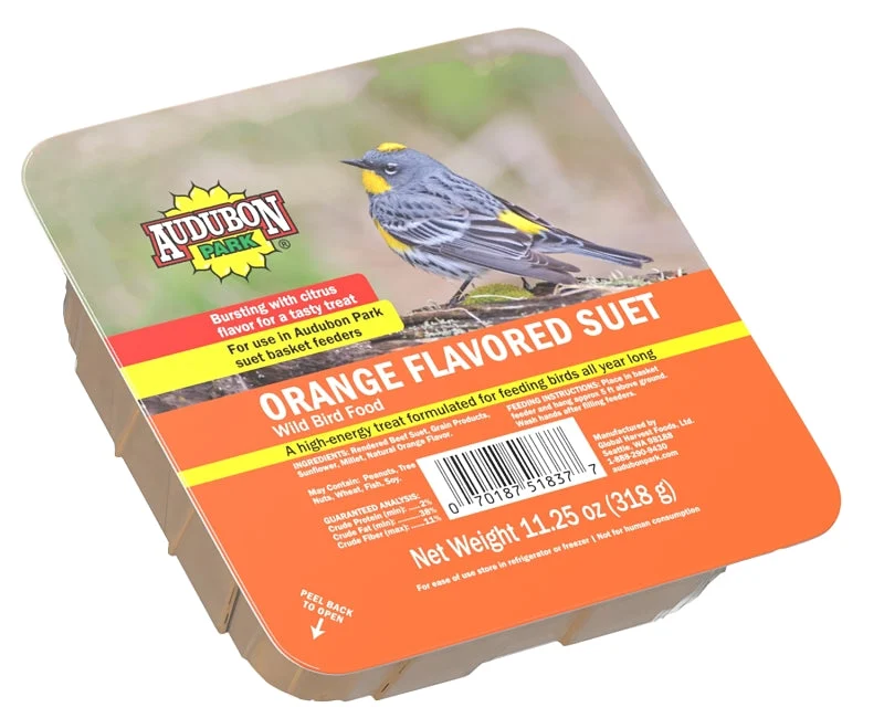 Audubon Park 13768 Sunflower Seed Orange Flavored Suet, 11.25 oz, Box, Pack of 12