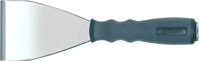 ALLWAY FS3 Scraper, 3 in W Blade, Flat, Stiff Blade, Steel Blade, Nylon Handle, Soft Grip Handle