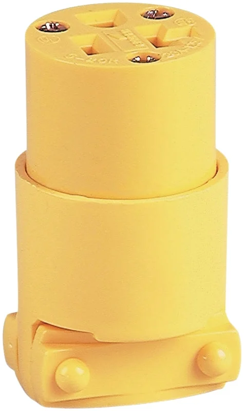 Eaton 4228-BOX Electrical Connector, 2-Pole, 20 A, 125 V, Screw, NEMA: NEMA 5-20R, Yellow
