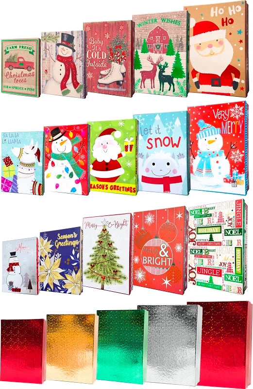 Hometown Holidays 69529 Box Apparel Set, 12 in W, 16.5 in H, Paper, Assorted Color Design, Pack of 4