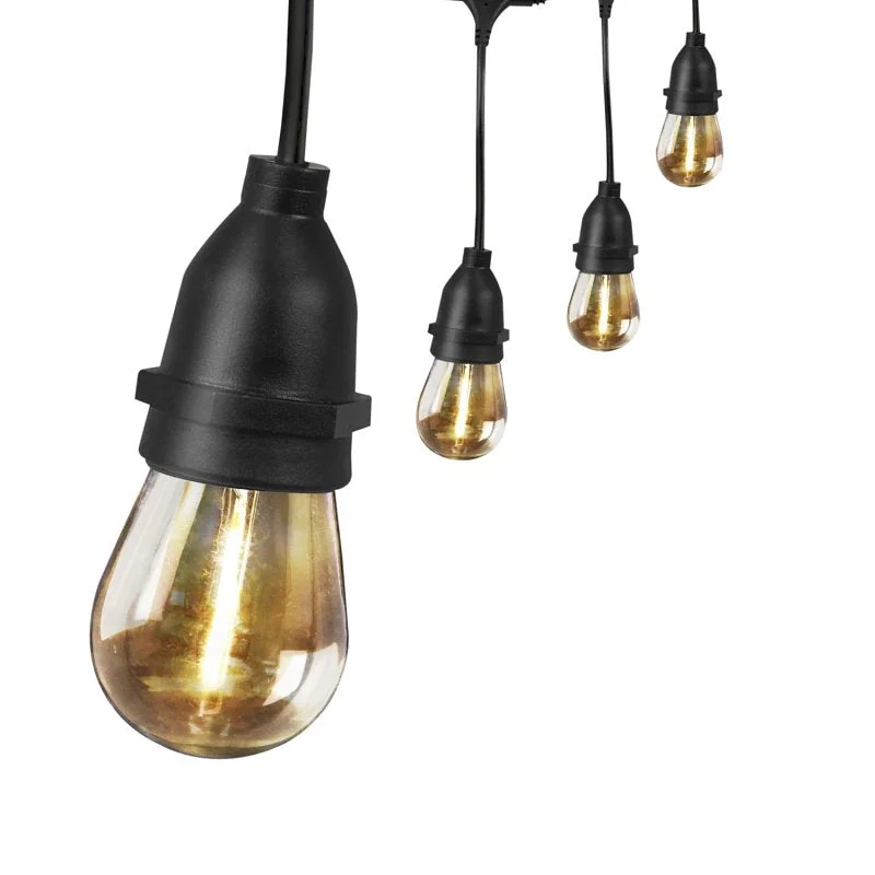 Feit Electric 72122 String Light Set, 120 V, 1 W, 12 -Lamp, LED Lamp, Warm Amber, 11,000 hr Average Life, 20 ft L, Pack of 4