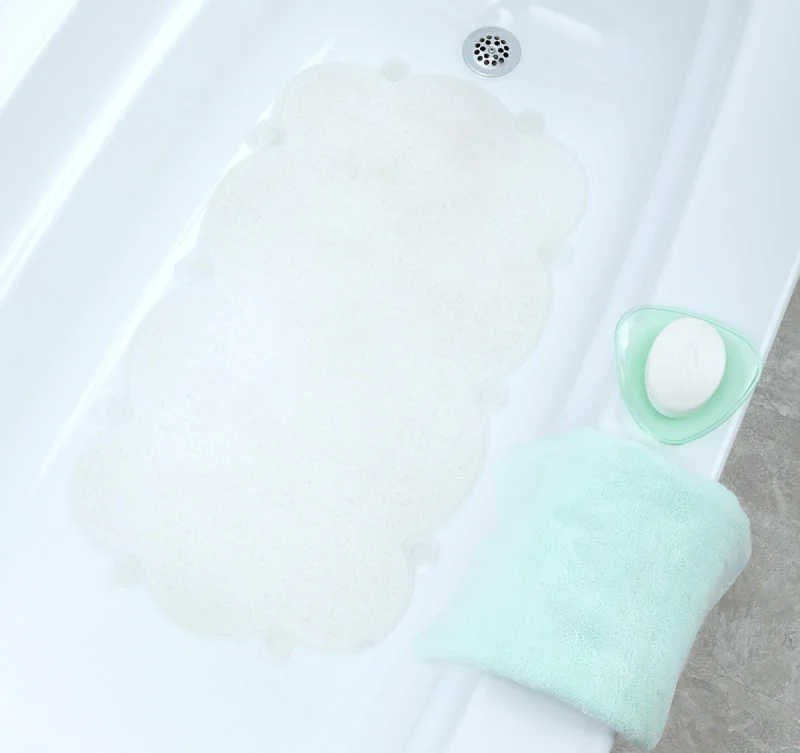 SlipX Solutions 06001 Divine Design Heavenly Comfort Cloud Bath Mat with Microban, 29 in L, 17 in W, Vinyl Mat Surface