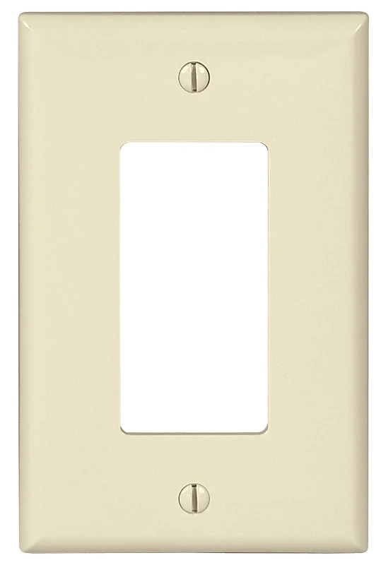 Eaton PJ26LA Decorative Wallplate, 4-7/8 in L, 3-1/8 in W, 1-Gang, Polycarbonate, Light Almond, High-Gloss, Pack of 20