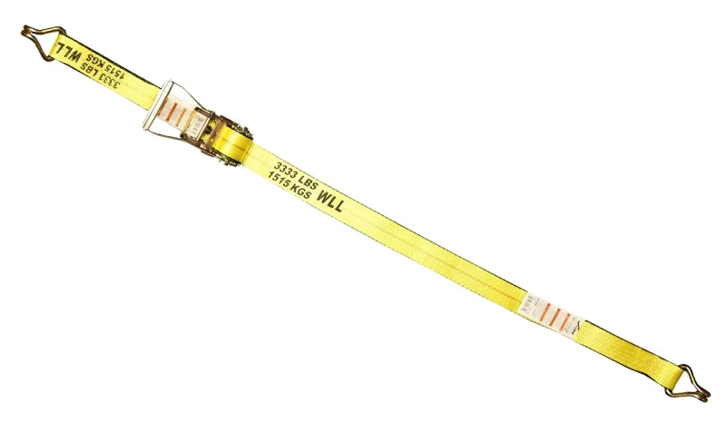 Ancra 556-WHK Tie-Down, 2 in W, 27 ft L, Aluminum/Polyester/Steel, 3333 lb Working Load, J-Hook End, Pack of 9