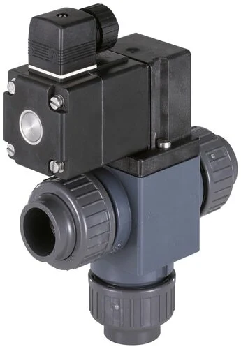 Solenoid Valve 3/2 Diverting 16 mm Glued Sleeves PVC EPDM 0-1bar/15psi 230VAC Vacuum 0131 20044260